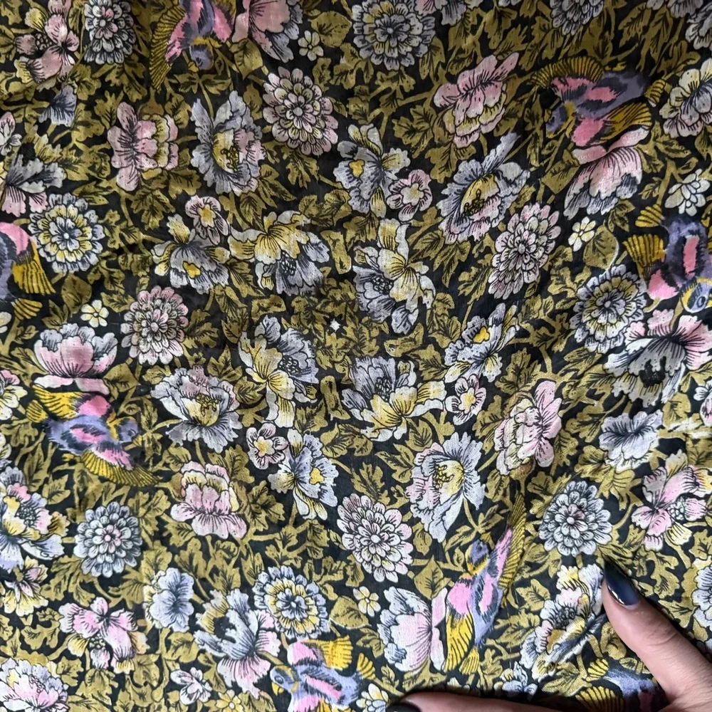 Vintage fringed silk scarf